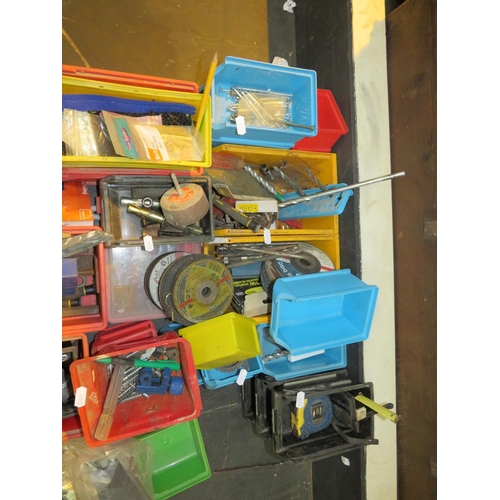 573 - LARGE SELECTION OF PLASTIC BOXES TOOLS ETC