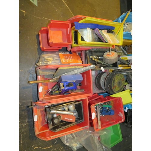 573 - LARGE SELECTION OF PLASTIC BOXES TOOLS ETC