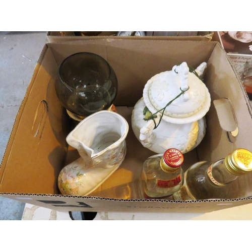 488 - TWO BOXES OF MISCELLANEOUS INCLUDES LAMPS AND CLOCKS