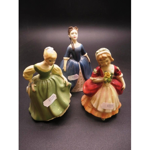 417 - THREE ROYAL DOULTON FIGURES - FAIR MAIDEN, DEBBIE AND VALERIE