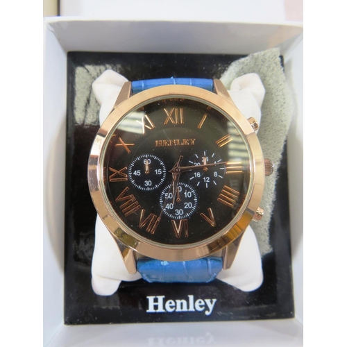 419 - TWO BRAND NEW BOXED HENLEY MENS WATCHES