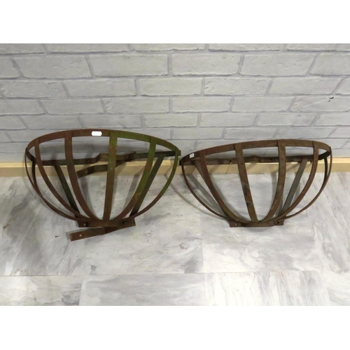 51 - TWO CAST METAL WALL BASKETS