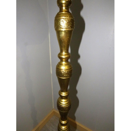 98 - BRASS FLOOR STANDING LAMP WITH SHADE