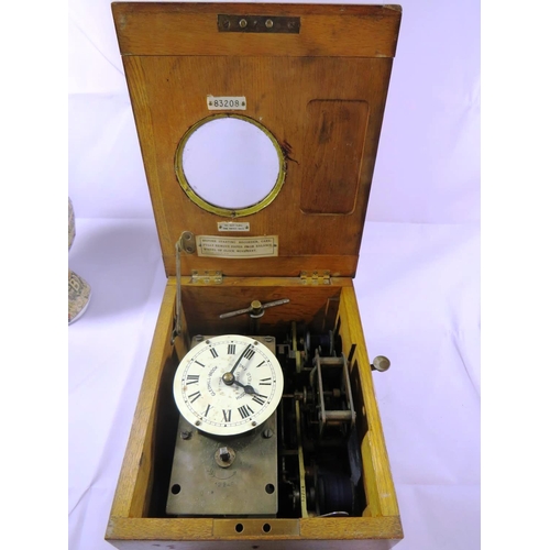 145 - ANTIQUE CLOCKING IN CLOCK GLEDHILL- BROOKE TIME RECORDERS HUDDERSFIELD ENGLAND