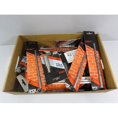 177 - A BOX OF APPROX 40 ASSORTED PTX DRILL ATTACHMENTS