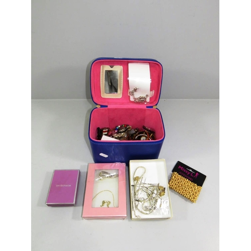 208 - JEWELLERY BOX AND COSTUME JEWELLERY