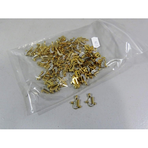 411 - BAG OF GOLD PLATED INITIAL PENDANTS