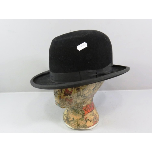 461 - EDWARDIAN SILK LINED BOWLER HAT