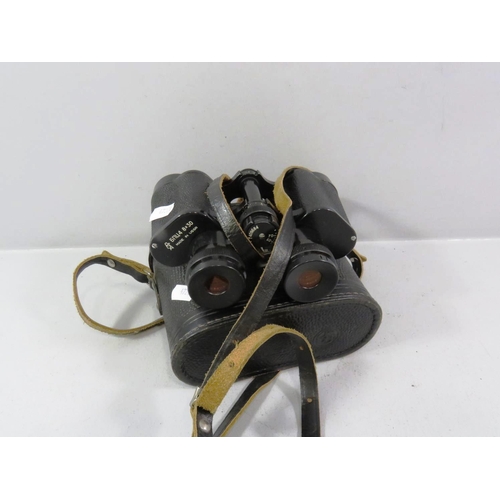 474 - RUSSIAN BINOCULARS AND LEATHER CASE