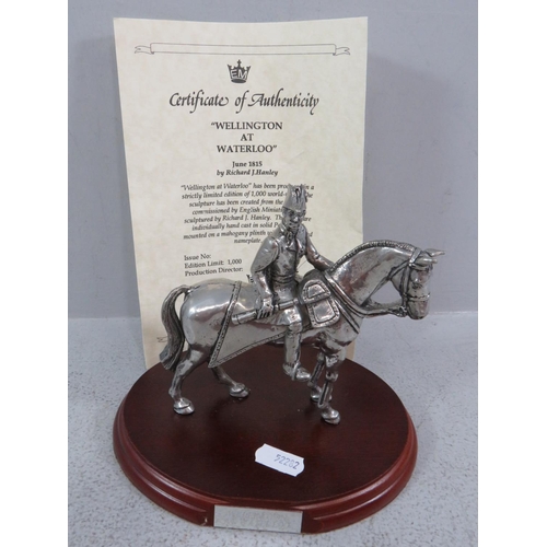 312 - WELLINGTON OF WATERLOO FIGURE ENGLISH MINIATURES - PEWTER WITH C.O.A