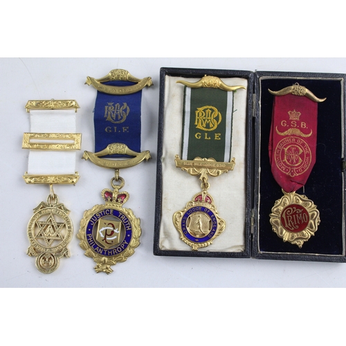 104 - 7 x Assorted Vintage MASONIC / RAOB Medals & Jewels Base Metal Inc. Primo Etc