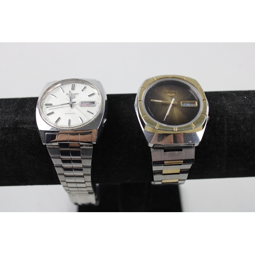 125 - 2 x Vintage Gents SEIKO 5 WRISTWATCHES Automatic WORKING Inc 63098480, 701973TO