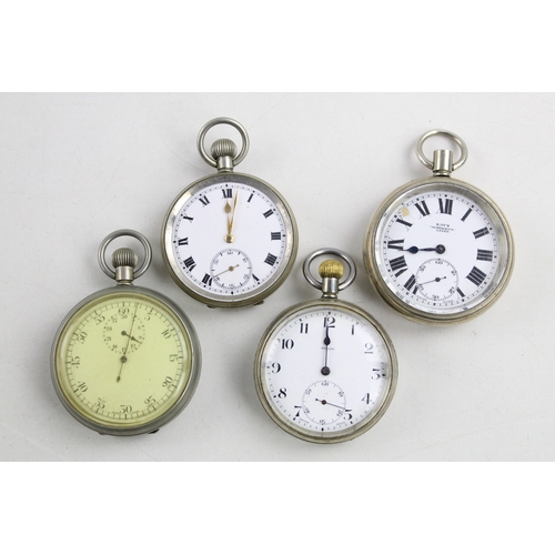 142 - 4 x Vintage Gents STOP / POCKET WATCHES Hand-Wind Inc Nallog, Kays Etc