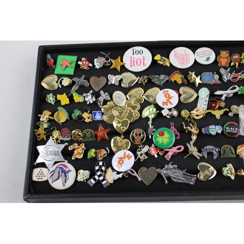 188 - Job Lot 110+ Assorted Vintage Lapel & Pin Badges Inc. Enamel, Advertising Etc