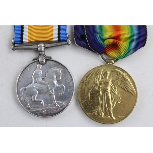 62 - WW1 Medal Pair w/ Original Ribbons Named 6-4468 Private H Fairney