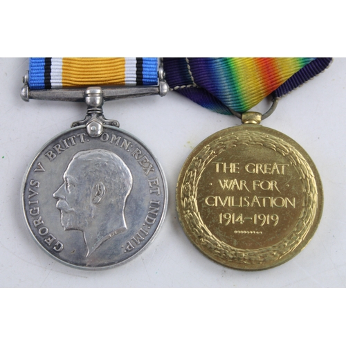 62 - WW1 Medal Pair w/ Original Ribbons Named 6-4468 Private H Fairney