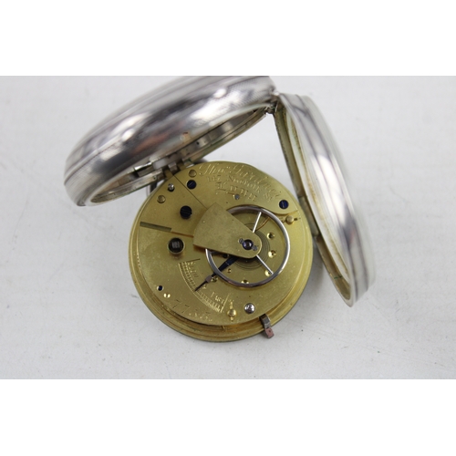 68 - Vintage Gents Hallmarked .925 STERLING SILVER Fusee Pocket Watch Key-Wind (130g)