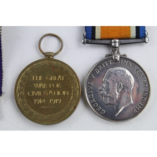 77 - WW1 Medal Pair w/ Original Ribbons Named 280585 Driver H Perry Royal Artillery