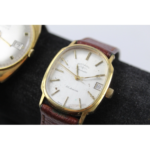 24 - 3 x Vintage Gents Gold Tone WRISTWATCHES Hand-Wind Automatic WORKING Inc Oris