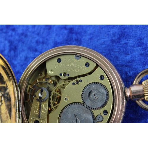 11 - Vintage Gents Rolled Gold Half Hunter POCKET WATCH Hand-Wind (109g)