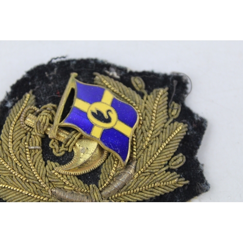 19 - Vintage AUSTRALIAN Steam Shipping Company Cap BADGE w/ Enamel