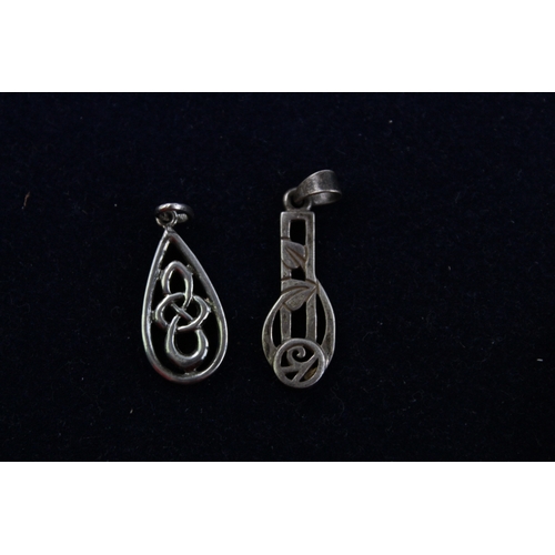 48 - 6 x .925 Sterling Silver PENDANTS inc. Celtic, Knots, Rose, Drops (18g)