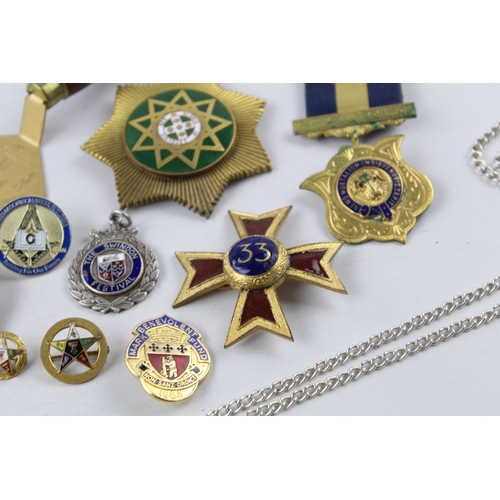 34 - 13 x Vintage MASONIC /RAOB Medals, Jewels, Badges & Trowel Inc. Breast Badge Etc