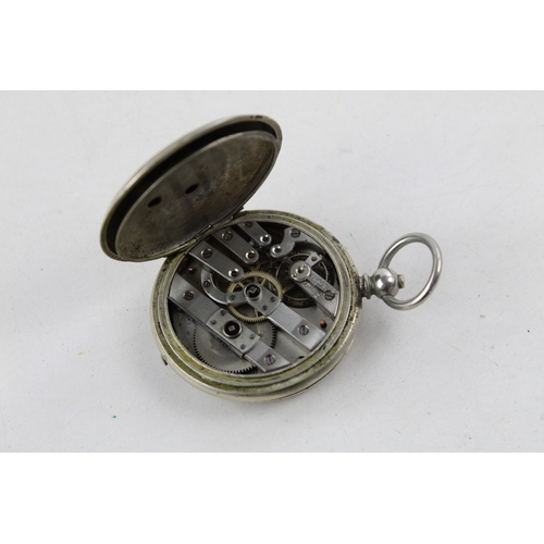 191 - Vintage Gents BUREN Full Hunter POCKET WATCH Key-Wind w/ Engraved Case