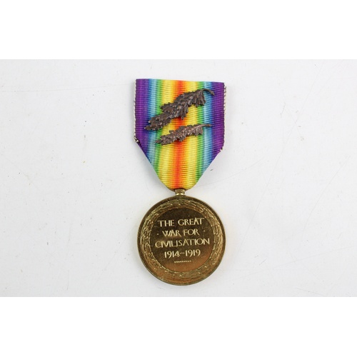 144 - WW1 Officers VICTORY Medal w/ Original Ribbon & Oakleafs Named