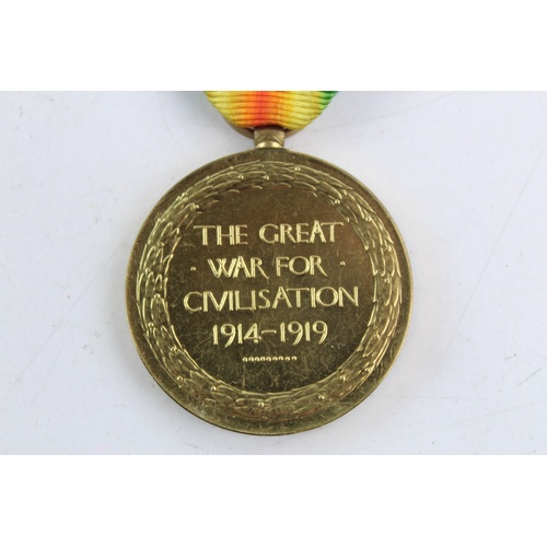 144 - WW1 Officers VICTORY Medal w/ Original Ribbon & Oakleafs Named