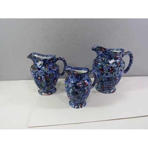 156 - THREE MALING WARE/RINGTONS JUGS - ONE DAMAGED
