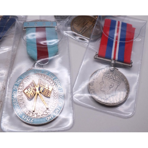 160 - EIGHT VARIOUS MEDALS INCLUDING WWII ETC