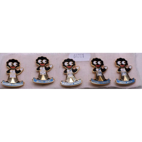163 - SET OF FIVE RARE GOLLY MASONIC SET