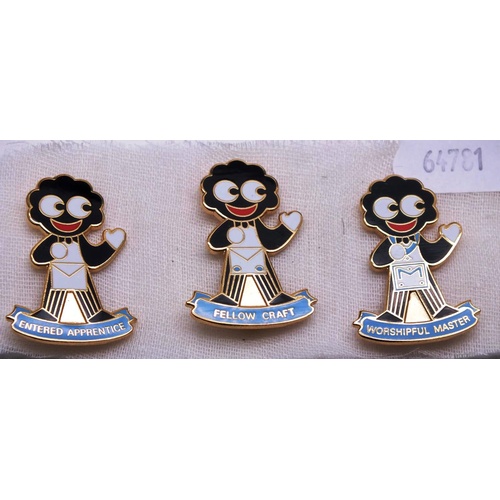 163 - SET OF FIVE RARE GOLLY MASONIC SET