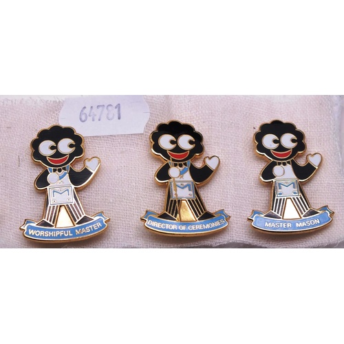 163 - SET OF FIVE RARE GOLLY MASONIC SET