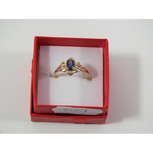 167 - 9CT NATURAL IOLIT AND DIAMOND RING SIZE N