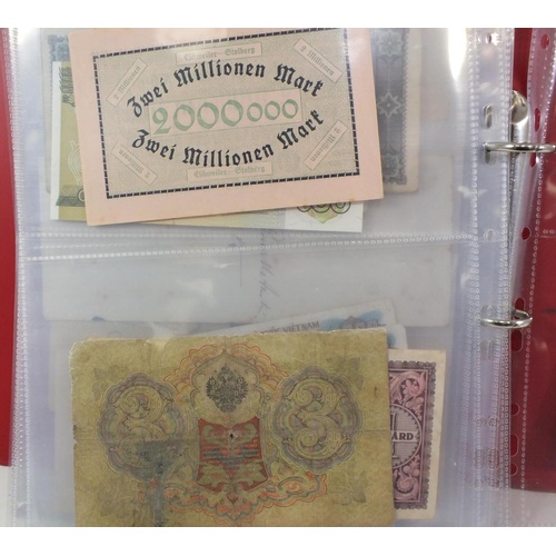 180 - ALBUM OF OLD CHEQUES AND BANKNOTES