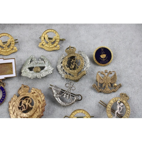 70 - 20 x Vintage MILITARY BADGES Inc Officers Gilt Airtraining Coprs Etc