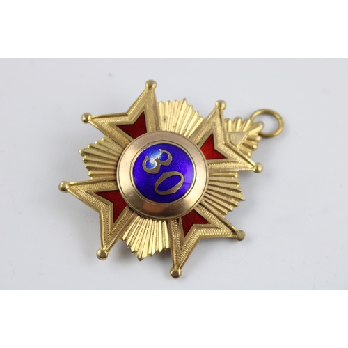 100 - Vintage Hallmarked .925 STERLING SILVER & Enamel Masonic 30th Degree Badge Jewel