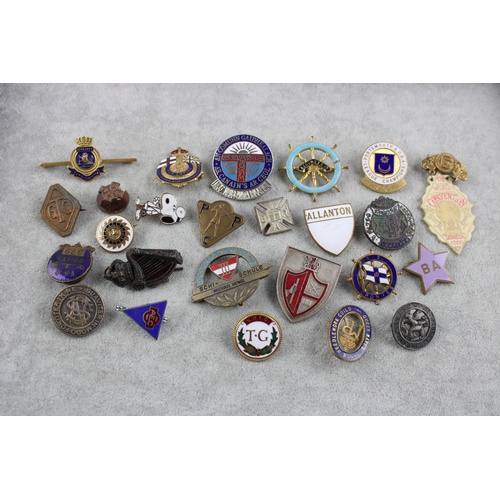 120 - 25 x Assorted Vintage BADGES Inc Enamel, Awards, Commemorative Etc