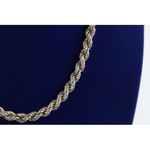 147 - Vintage .925 STERLING SILVER Rope Twist Chain NECKLACE, 61cm  (58g)