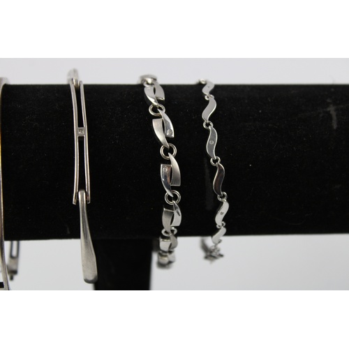 149 - 4 x Vintage .925 Sterling Silver BANGLES inc. Minimalist, Stacker (58g)