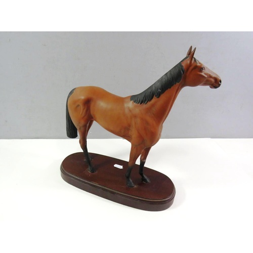 153 - ROYAL DOULTON RED RUM RACEHORSE FIGURE ON PLINTH