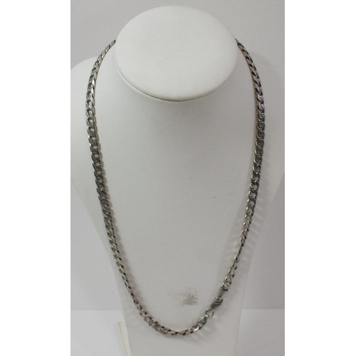 172 - 925 SILVER FLAT CURB CHAIN NECKLACE - 31G