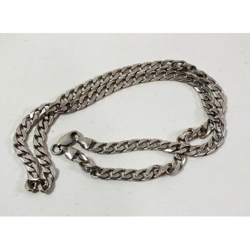 172 - 925 SILVER FLAT CURB CHAIN NECKLACE - 31G