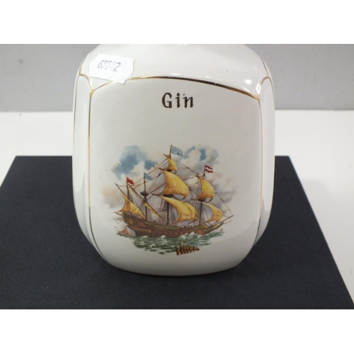 192 - NAUTICAL THEME HAND PAINTED GIN DECANTER