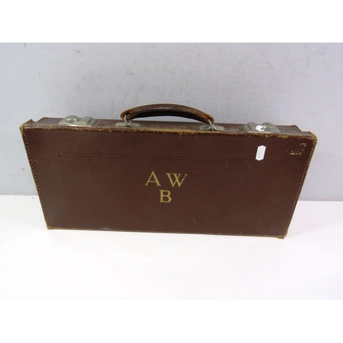 416 - MONOGRAMMED MASONIC CASE