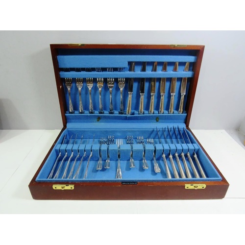 430 - CANTEEN OF SILVER HANDLED KNIVES and other CUTLERY WALKER AND HALL SHEFFIELD