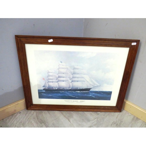 428 - OAK FRAMED PICTURE OF THE CUTTY SARK