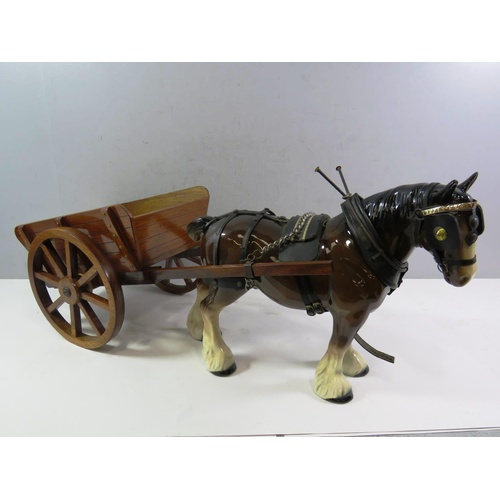 681 - SHIRE HORSE AND HAY CART